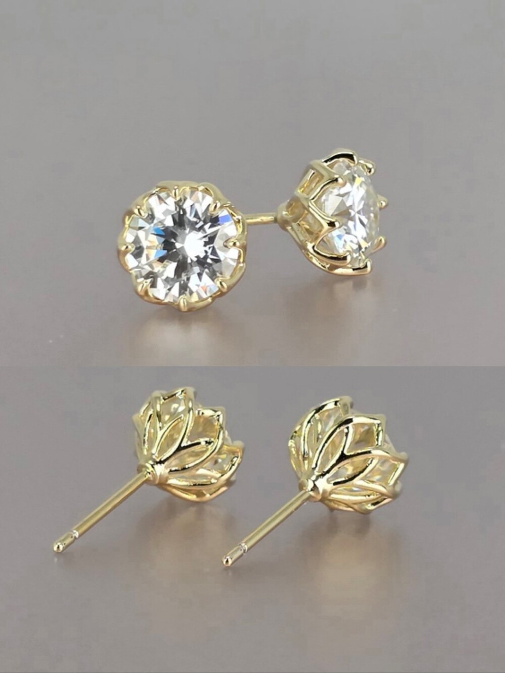 14k Gold-Filled 4.0tcw Moissanite Stud Earrings